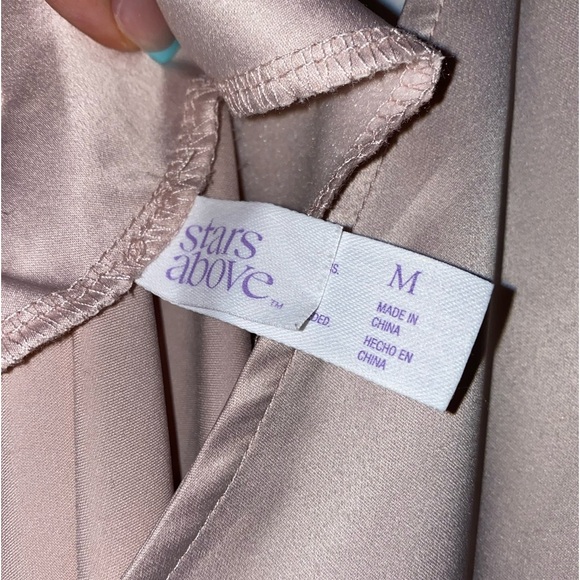 Stars Above Pink Silk Looking Flowy Dress 🩷 size M - Picture 7 of 11